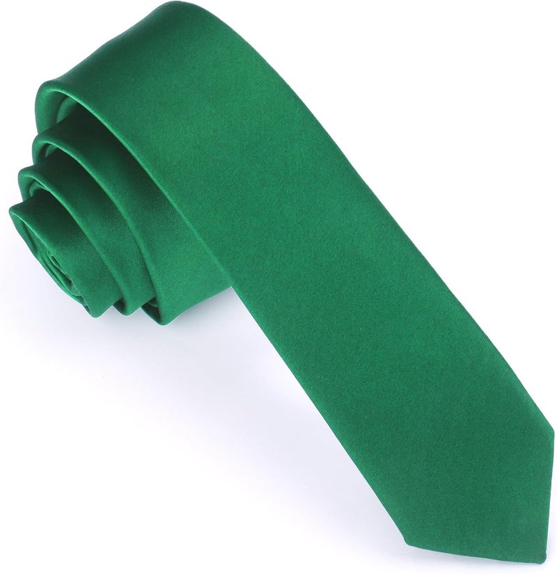 DR ANISON Skinny Tie Men Women 2" (5CM) Slim Necktie Solid Thin Ties Formal - Image 1